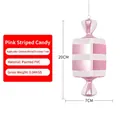 Pink and white striped candy hanging ornament made of PVC for Christmas tree decoration - 20CM Pink White Square Candy