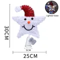 LED lighted snowman Christmas tree topper with red hat and white sequins, 30cm height - Snowman Tree Topper (LED Lighted)