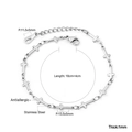 Silver stainless steel cross link bracelet with 18KGP tag and antiallergic finish - Silver Cross Linked Bracelet