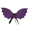 Dark purple bat wings costume with adjustable black straps for Halloween cosplay parties - Purple Wings