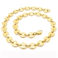 Collana a catena a grana di caffè dorata lucida con chiusura a moschettone di qualità - 71CM / 11mm Oro