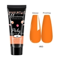 Neon Orange 15ml Poly Nail Gel for fast extension with glossy and matte nail swatches - Neon Orange (02)