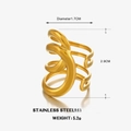 Minimalistische goudvergulde roestvrijstalen spiraalring met modern gelaagd ontwerp - Goud