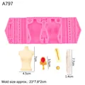 Pink silicone fondant mold featuring torso and lace patterns for cake decoration - 2#--Pink--A797