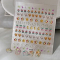 3D embossed nail art stickers with heart and smile patterns on white background - Colorful Smiley Face and Tulip Style (CO-355)
