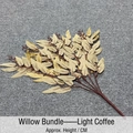Artificial willow bundle in light coffee shade with multi-branch structure for home decor - Light Coffee