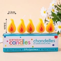 Pack of 5 yellow and orange flame shaped birthday candles for Christmas cake decoration - Flame Shape 5Pcs