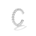 Minimalist silver geometric ball ear cuff featuring a C-shaped bead cluster design - EGJ0147 Silver