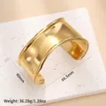 Polished 18k gold plated stainless steel 40mm wide cuff bracelet for women - Polished Mirror / B45 Gold