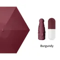 Mini wine red capsule folding umbrella with UV protection and matching storage case - Wine Red (Plain Capsule)