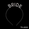 Elegante diadema plateada con letras BRIDE de diamantes de imitación para novias - Plata-BRIDE