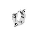 Silver stainless steel punk stud earring featuring a triple spike rivet hoop design - 4-Spike Ear Hoop / Silver
