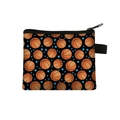 Mini rectangular basketball print coin purse with orange basketballs and blue stars - Polka Dot Basketball