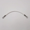 White leather handbag replacement strap with silver metal hooks for DIY shoulder bags - 30cm / White with Silver Hook