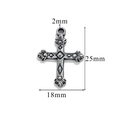 Retro stainless steel cross pendant with 25mm height and 18mm width dimensions - Style Z2305S46/Decorative Texture