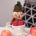 Christmas snowman drawstring gift bag in red burlap with festive white typography - Christmas Snowman Apple Bag