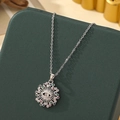 Silver Evil Eye pendant necklace featuring vibrant multi-color gemstones on a link chain - A7-Silver