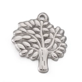 Silver stainless steel tree of life charm for jewelry making with polished finish - Irregular Tree Shaped Pendant (KLJ5833-Z)