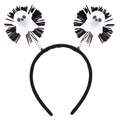Detail of Halloween headband featuring spring-mounted white ghosts with black tassels - 44# Ghost