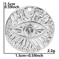 Detaillierte Größentabelle für 1,5 cm Edelstahl Evil Eye Anhänger mit Gewicht und Durchmesser - Anhänger / Stahlfarbe