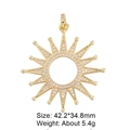 Golden sun pendant with zircons, dimensions 42.2x34.8mm and weight about 5.4g - Copper Pendant 33 (Gold Large Sun)
