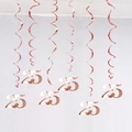 6-pack rose gold 25th birthday party hanging PVC swirls for ceiling decorations - 25th Birthday (Rose Gold) / 6 Pieces Set