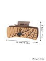 Brown PU hair claw clip with spider web pattern for Halloween and holidays - Halloween Wood Web
