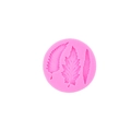 Pink round silicone mold featuring three distinct fern leaf patterns for DIY crafts - 3# Round 3-Leaf / Pink