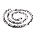 Polished silver stainless steel Cuban link necklace with a sleek hip-hop style design - 70cm / Silver
