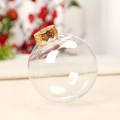 Clear seamless hollow plastic Christmas ball ornament for creative DIY holiday decor - 8cm / Gold