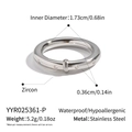 Detalle del anillo de acero inoxidable plateado con circonitas y medidas precisas - Estilo de Circonita en Círculo Completo Plateado (YYR025361-P)