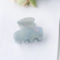 Chic pearlescent blue acrylic hair claw clip with iridescent finish for half-up hairstyles - Fog Blue