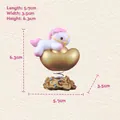 Cute cartoon capybara figurine with pink mane on gold ingot and coin spring base - Wealthy Horse Ornament (80264)