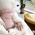 Pink quilted warm dog vest jacket with grma brand logo for small pets in winter - Thick Ori Pink Two Feet / S (Recommended weight 1.5-2.5kg)