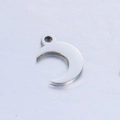 Polished silver stainless steel moon pendant accessory for DIY bracelets and necklaces - Silver Moon