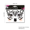 Sparkling zebra pattern face art stickers with glitter and rhinestones for party makeup - Zebra Face Sticker