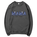 Dark gray Mama Est 2025 sweatshirt with blue floral lettering on a minimalist background - Dark Gray