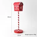 50cm red metal Letters to Santa mailbox decoration with reindeer design and round base - Reindeer Mailbox