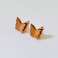 Orecchini a farfalla oro rosa con finitura opaca e design con doppie ali tridimensionali - Stud orecchini / Oro rosa