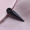 Polished black tapered ear expander spike made of stainless steel with glossy finish - Black