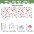 4-sheet set of watercolor butterfly and flower wall stickers with dimensions 30x20cm - Natural Forest Elements Set (CT24Y12846T_T) / 20x30cmx4 Sheets