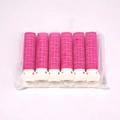 Set van 6 roze haarrollers met witte clips voor volume, in een transparante plastic zak - Set van 6 / Rozerood
