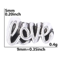 Abalorio flotante plateado con letras LOVE para pulseras DIY, tamaño 9mm x 5mm - Letra LOVE-Plata Hueca