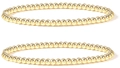Set di due bracciali con perline dorate lucide e finitura brillante su sfondo bianco - Oro Set da 2 pezzi 4mm