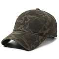 Gorra de béisbol clásica de camuflaje en algodón lavado con visera curva de gran calidad - Ajustable / Verde Militar