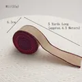 Ruban de Noël #11 en toile de jute avec bord rouge noir 6,3cm pour nœuds DIY - #11 (Bordure Rouge & Noire Jute-6.3cm)