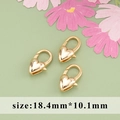 Three 18k gold heart-shaped spring clasps for DIY jewelry making, size 18.4x10.1mm - M82402 Gold Heart Spring Clasp