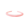 Matte light pink headband with woven chain texture and anti-slip teeth for women - 173 Chain Style / Pink