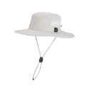 Light gray outdoor sun hat with breathable mesh, adjustable wind rope and side compass - Light Gray