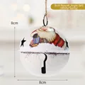 8cm white metal Christmas bell ornament featuring Santa Claus and rustic jute rope - 8cm Round Bell (White Santa)